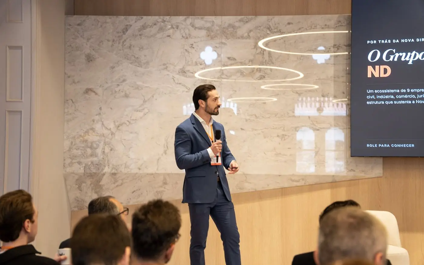 Ruan Ançay apresentando o Grupo ND para empresários